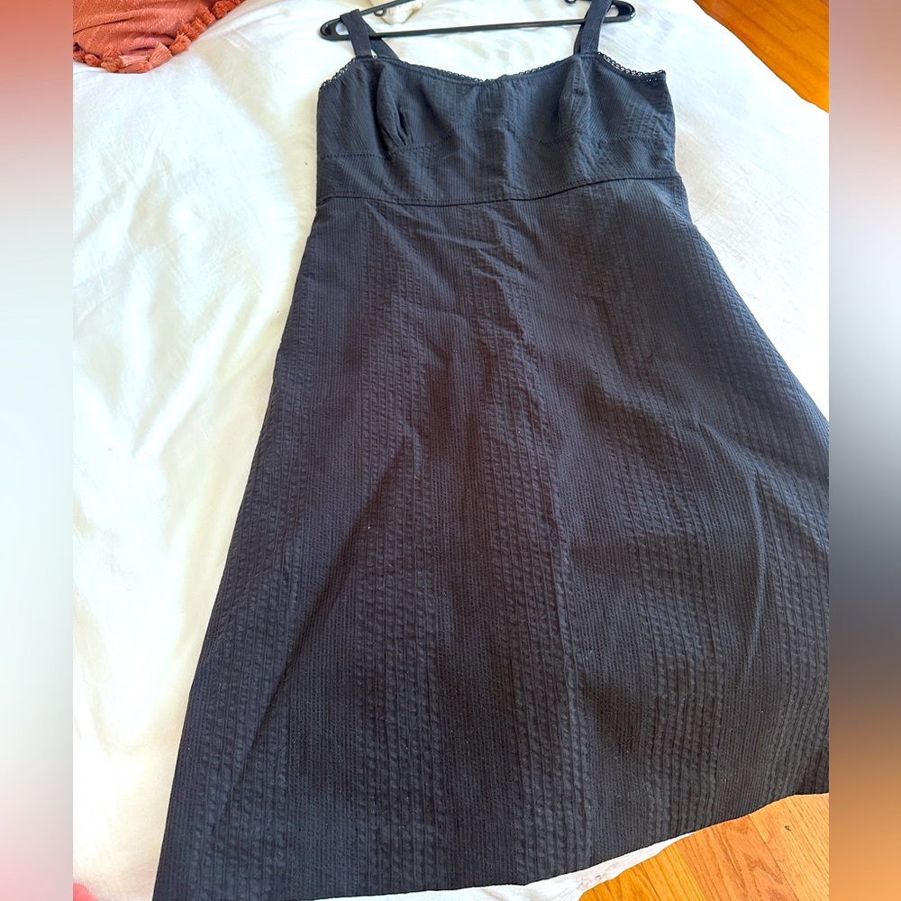 J. Crew Black Textured Sundress